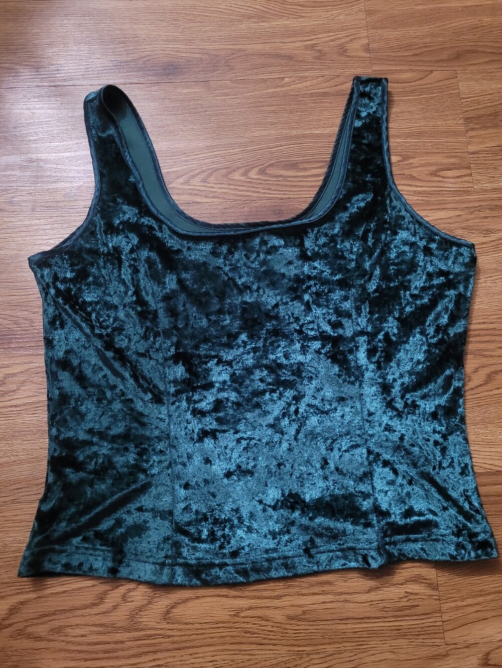 Vintage 90s Victorias Secret crushed velvet princess tank hunter green goth